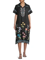 Evangeline Dolman Embroidered Shirtdress