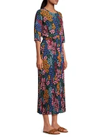 Astrid Floral Pleated Midi-Dress