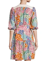 Astrid Floral Silk Belted Minidress