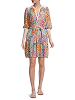 Astrid Floral Silk Belted Minidress