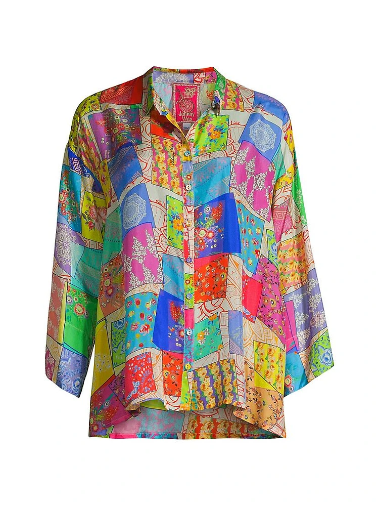 Multee Patchwork Silk Blouse