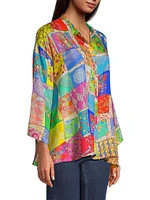 Multee Patchwork Silk Blouse