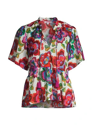 Calanthe Floral Cotton Blouse