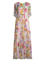 Fionna Floral Silk Maxi Dress