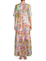 Fionna Floral Silk Maxi Dress