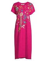 Sheri Embroidered Cotton T-Shirt Dress