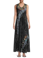 Swing Lace Embroidered Mesh Maxi Dress