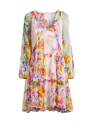 Fionna Floral Silk Minidress