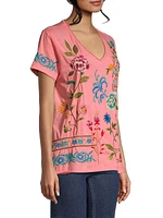 Sheri Everyday Embroidered Cotton T-Shirt