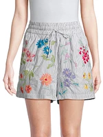 Evangeline Embroidered Drawstring Shorts