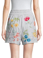 Evangeline Embroidered Drawstring Shorts