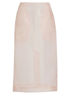 Sheer Silk Organza Midi-Skirt
