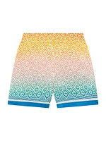 Geometric Print Silk Shorts