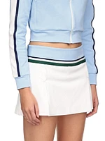 Cotton Piqué Striped Miniskirt