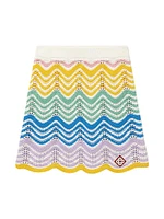 Wave Crochet Miniskirt