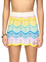 Wave Crochet Miniskirt