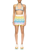 Wave Crochet Miniskirt