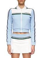 Contrast-Yoke Striped Track Top