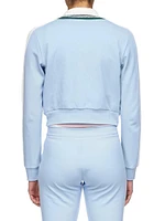 Contrast-Yoke Striped Track Top