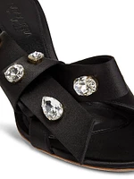 75MM Strass-Embellished Satin Sandals