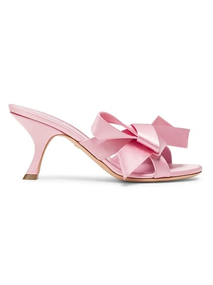 75MM Bow-Detailed Satin Sandals