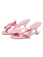 75MM Bow-Detailed Satin Sandals