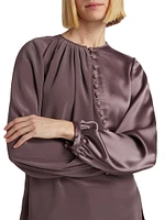 Crepe-Back-Satin Slim-Fit Blouse