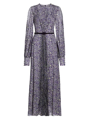 Huma Floral Split-Sleeve Maxi Dress