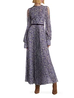 Huma Floral Split-Sleeve Maxi Dress