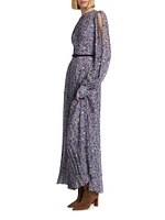 Huma Floral Split-Sleeve Maxi Dress