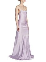 Satin Cami Floor-Length Gown