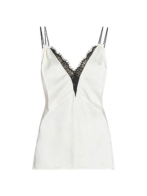 Lace-Trimmed Satin Cami