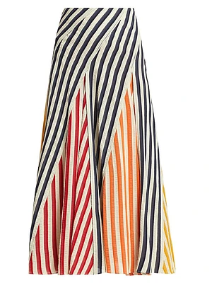 Swivel Stripe Maxi Skirt