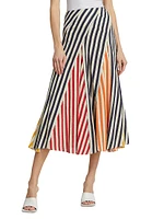 Swivel Stripe Maxi Skirt