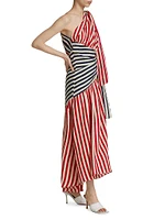 One-Shoulder Accordian Dress