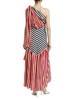 One-Shoulder Accordian Dress