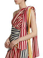 One-Shoulder Accordian Dress