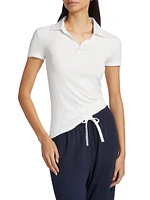 Talia Rib-Knit Polo Top