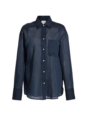 Big Joe Striped Cotton & Silk Shirt