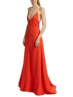 Josephine Linen-Blend A-Line Gown