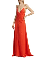 Josephine Linen-Blend A-Line Gown