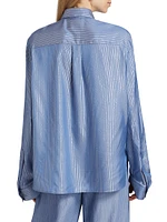 Metallic Pinstripe Silk Shirt