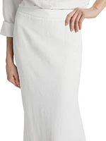 At Last Linen-Blend Maxi Skirt