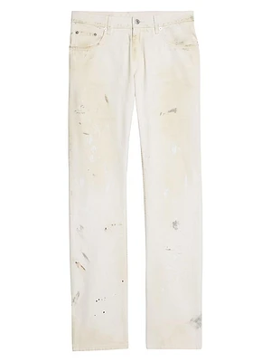 Painted Straight-Leg Jeans