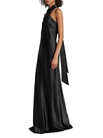 Pandora Satin Cross Halter Gown