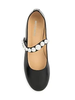 Sirene Embellished Leather Ballerina Flats