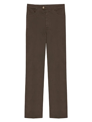 Straight-Leg Pants Cotton