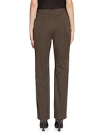 Straight-Leg Pants Cotton