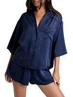 Washable Silk Relaxed 2-Piece Top & Shorts Set