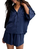 Washable Silk Relaxed 2-Piece Top & Shorts Set